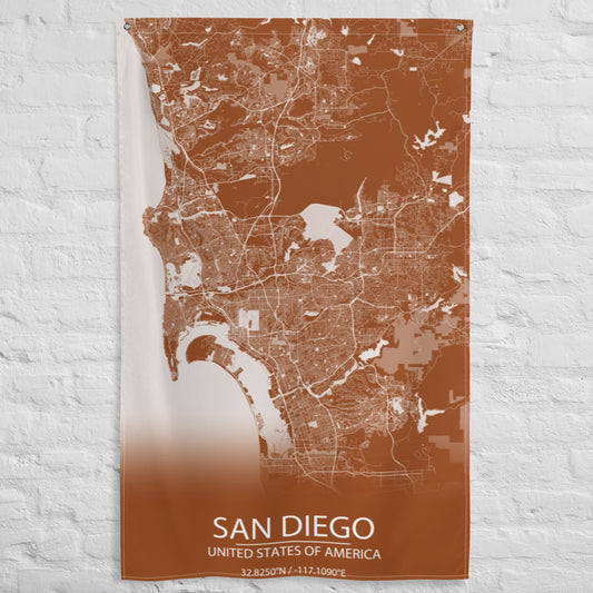 San Diego Brown and White Flag