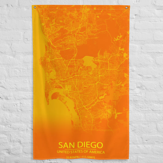 San Diego Orange and Yellow Flag Map