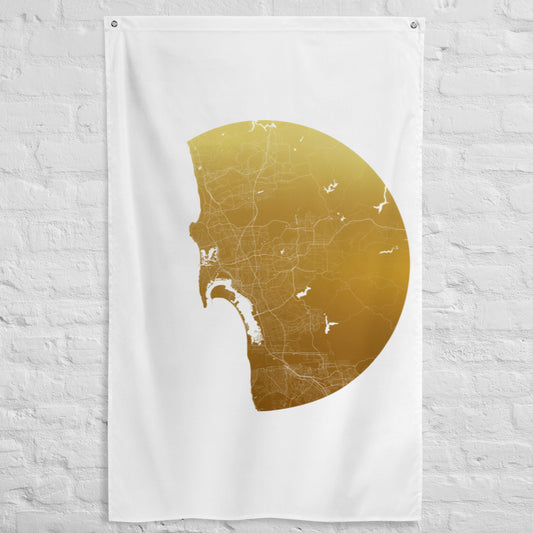 San Diego Gold on White Flag Map