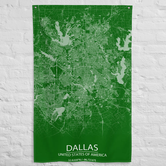 Dallas Green and White Flag Map