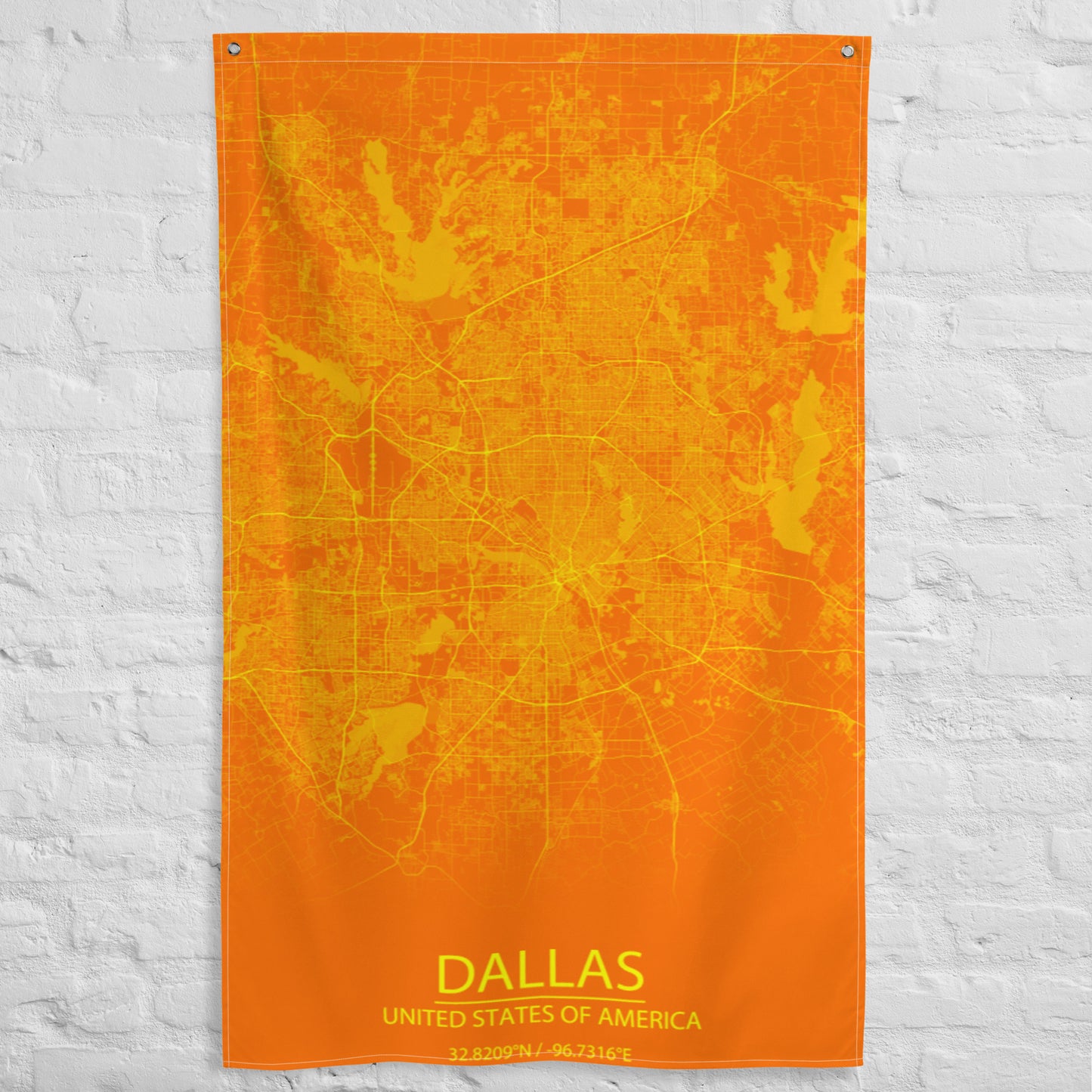 Dallas Orange and Yellow Flag Map