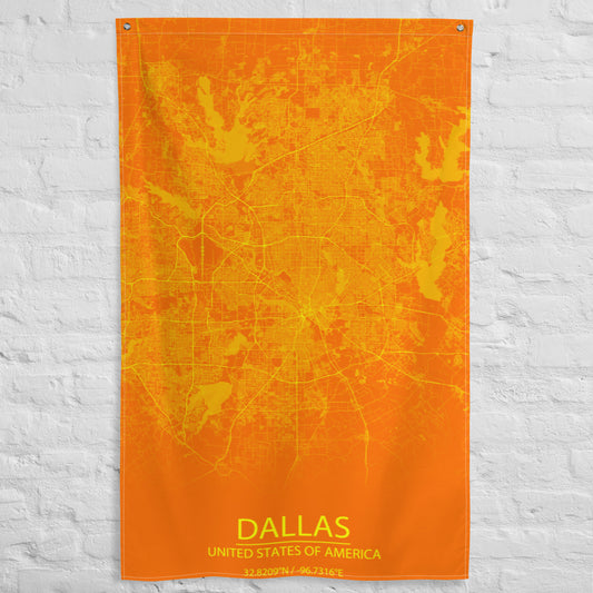 Dallas Orange and Yellow Flag Map