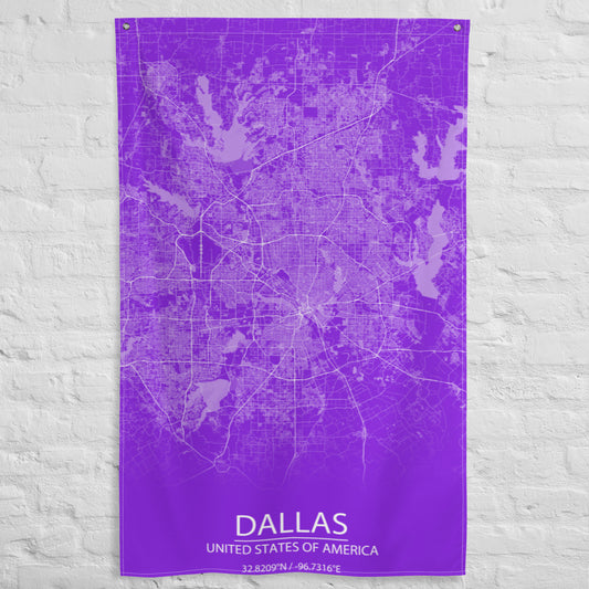 Dallas Purple and White Flag Map