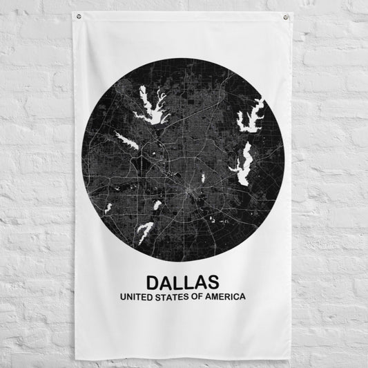 Dallas Circular Black Flag Map