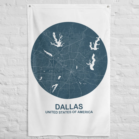 Dallas Circular Blue Flag Map