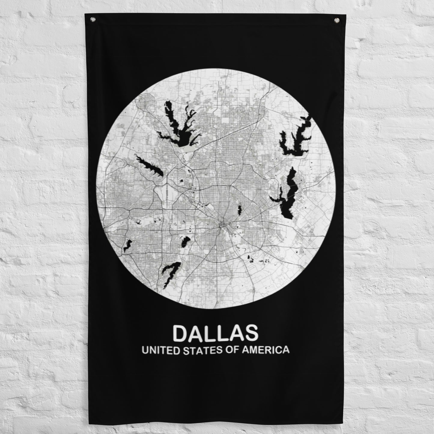 Dallas Circular White Flag Map