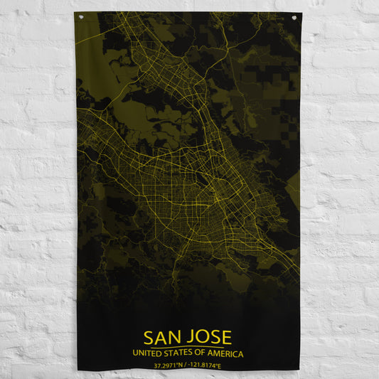 San Jose Black and Yellow Flag Map