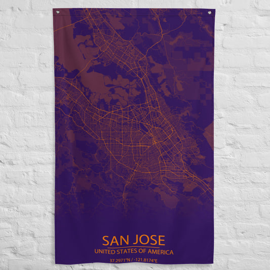 San Jose Purple and Orange Flag Map