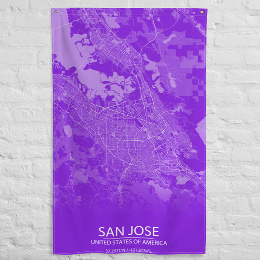 San Jose Purple and White Flag Map