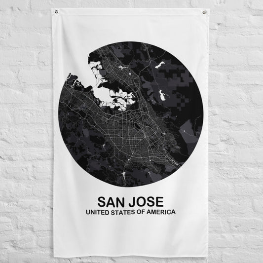 San Jose Circular Black Flag Map