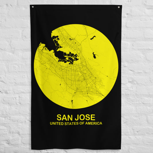 San Jose Circular Yellow Flag Map