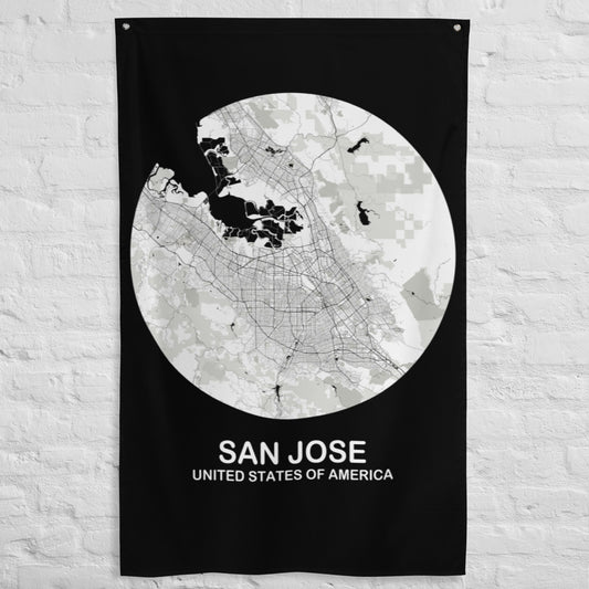 San Jose Circular White Flag Map