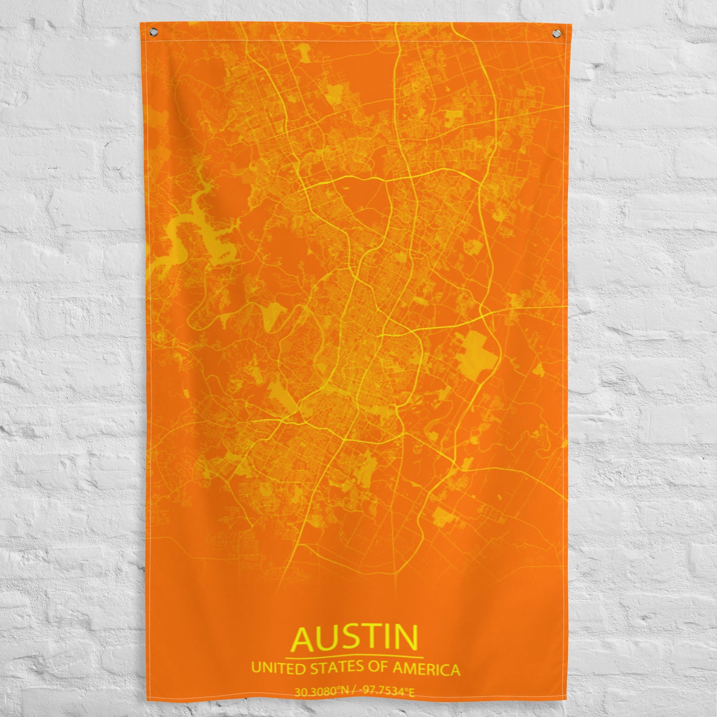 Austin Orange and Yellow Flag Map