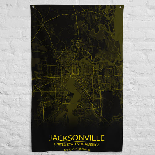 Jacksonville Black and Yellow Flag Map