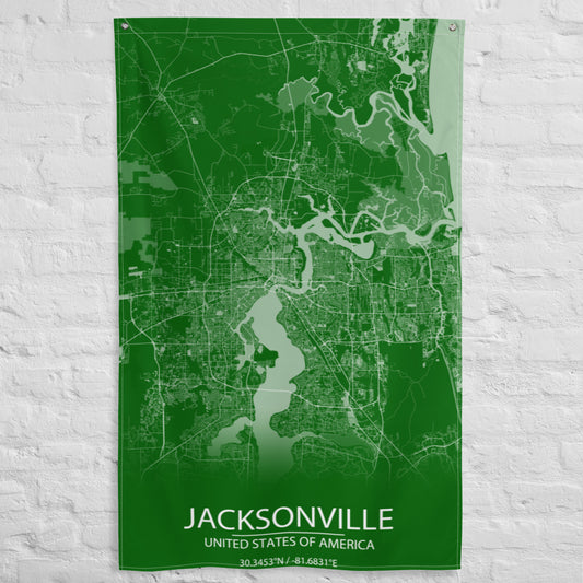 Jacksonville Green and White Flag Map