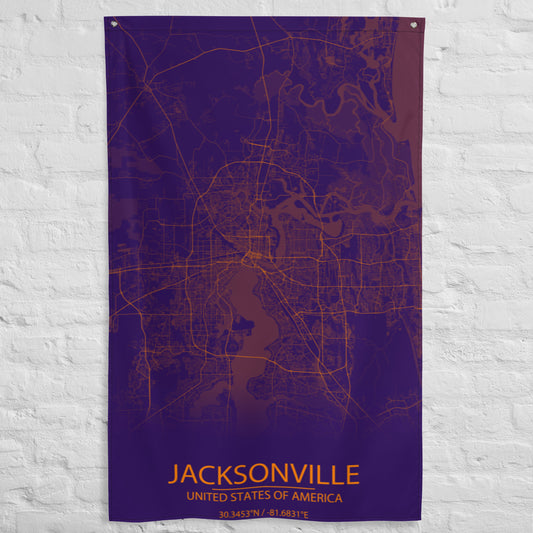 Jacksonville Purple and Orange Flag Map