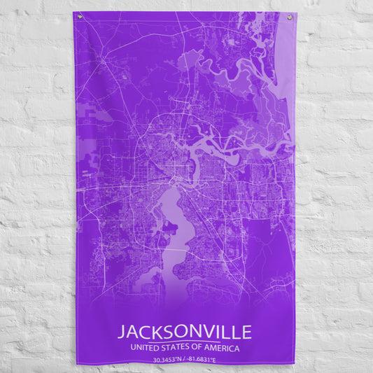 Jacksonville Purple and White Flag Map