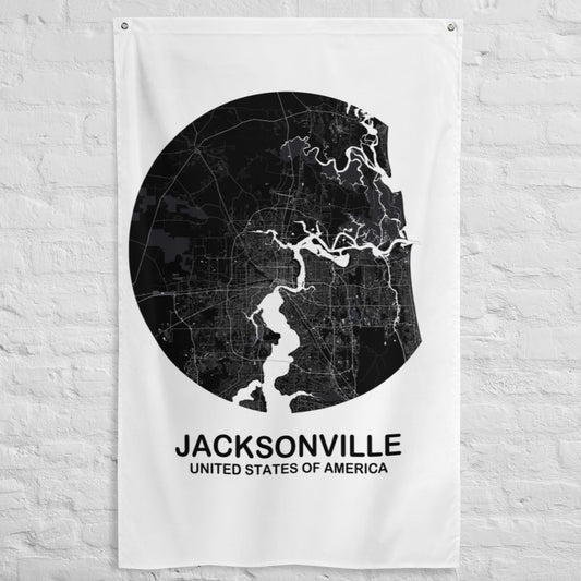 Jacksonville Circular Black Flag Map