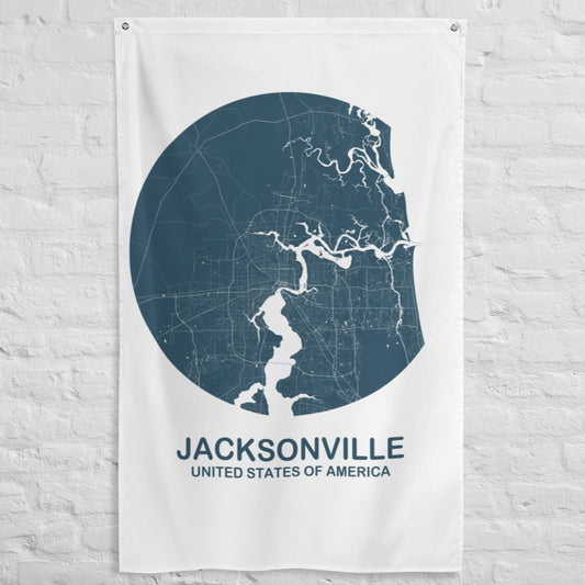 Jacksonville Circular Blue Flag Map