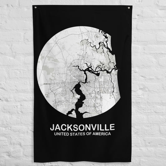 Jacksonville Circular White Flag Map