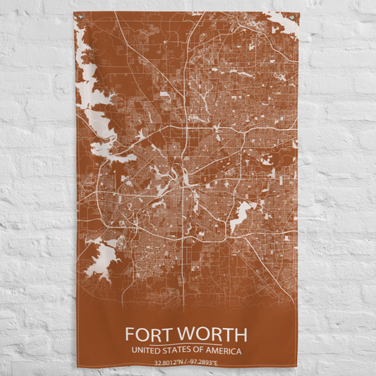 Fort Worth Brown and White Flag