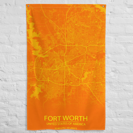 Fort Worth Orange and Yellow Flag Map