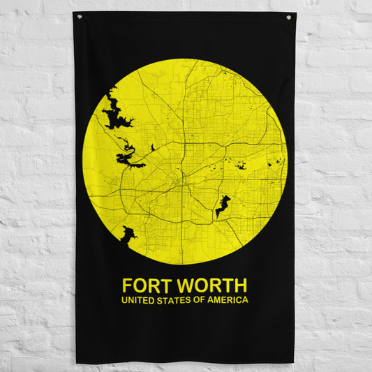 Fort Worth Circular Yellow Flag Map