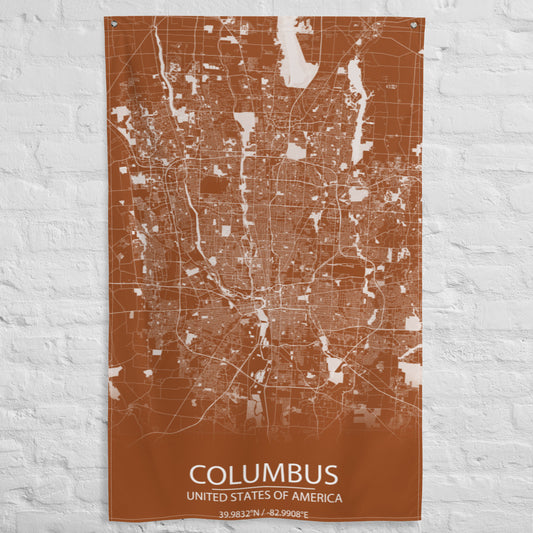 Columbus Brown and White Flag