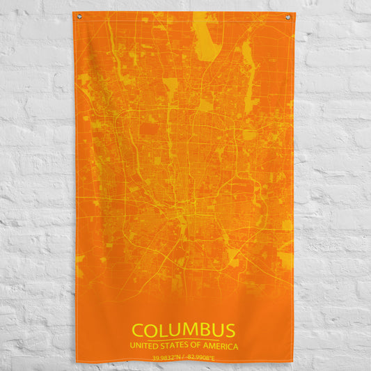 Columbus Orange and Yellow Flag Map