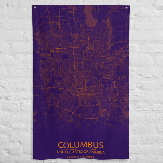 Columbus Purple and Orange Flag Map