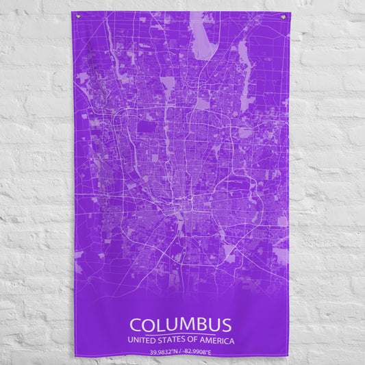 Columbus Purple and White Flag Map