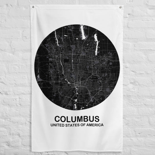 Columbus Circular Black Flag Map