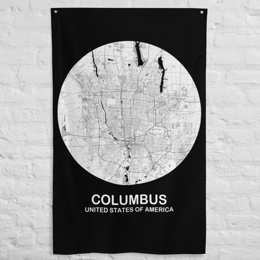 Columbus Circular White Flag Map