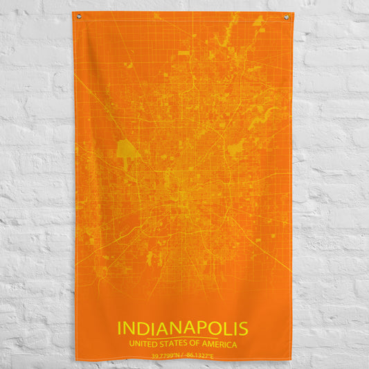 Indianapolis Orange and Yellow Flag Map