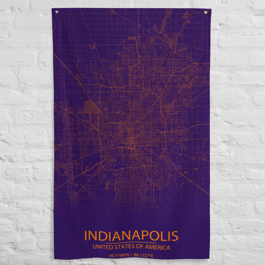 Indianapolis Purple and Orange Flag Map