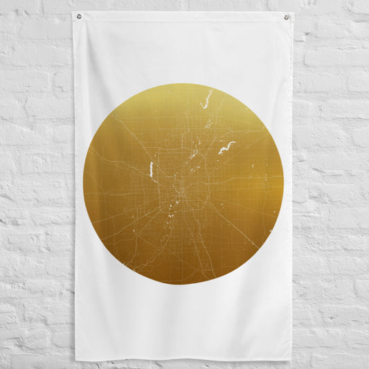 Indianapolis Gold on White Flag Map