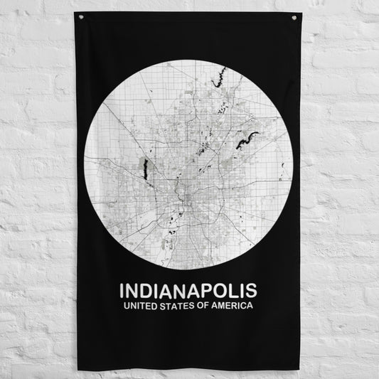 Indianapolis Circular White Flag Map