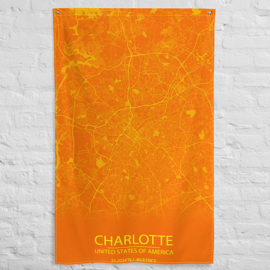 Charlotte Orange and Yellow Flag Map