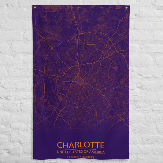 Charlotte Purple and Orange Flag Map