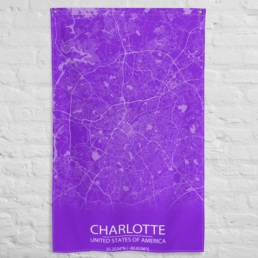 Charlotte Purple and White Flag Map