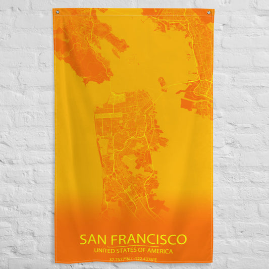 San Francisco Orange and Yellow Flag Map