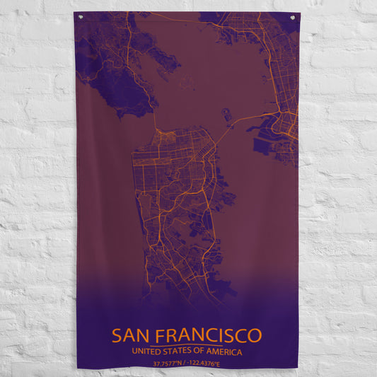 San Francisco Purple and Orange Flag Map