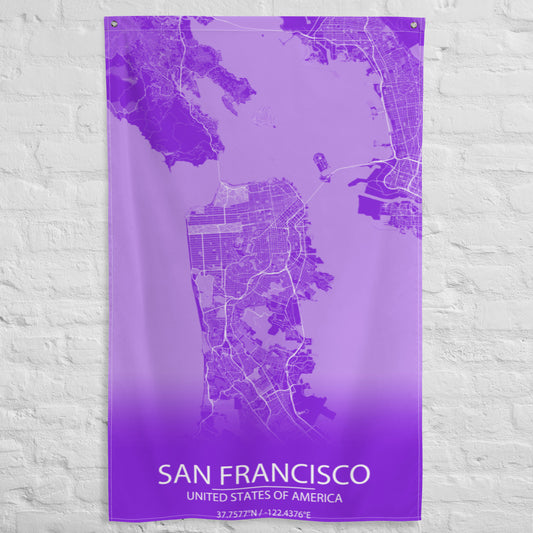 San Francisco Purple and White Flag Map