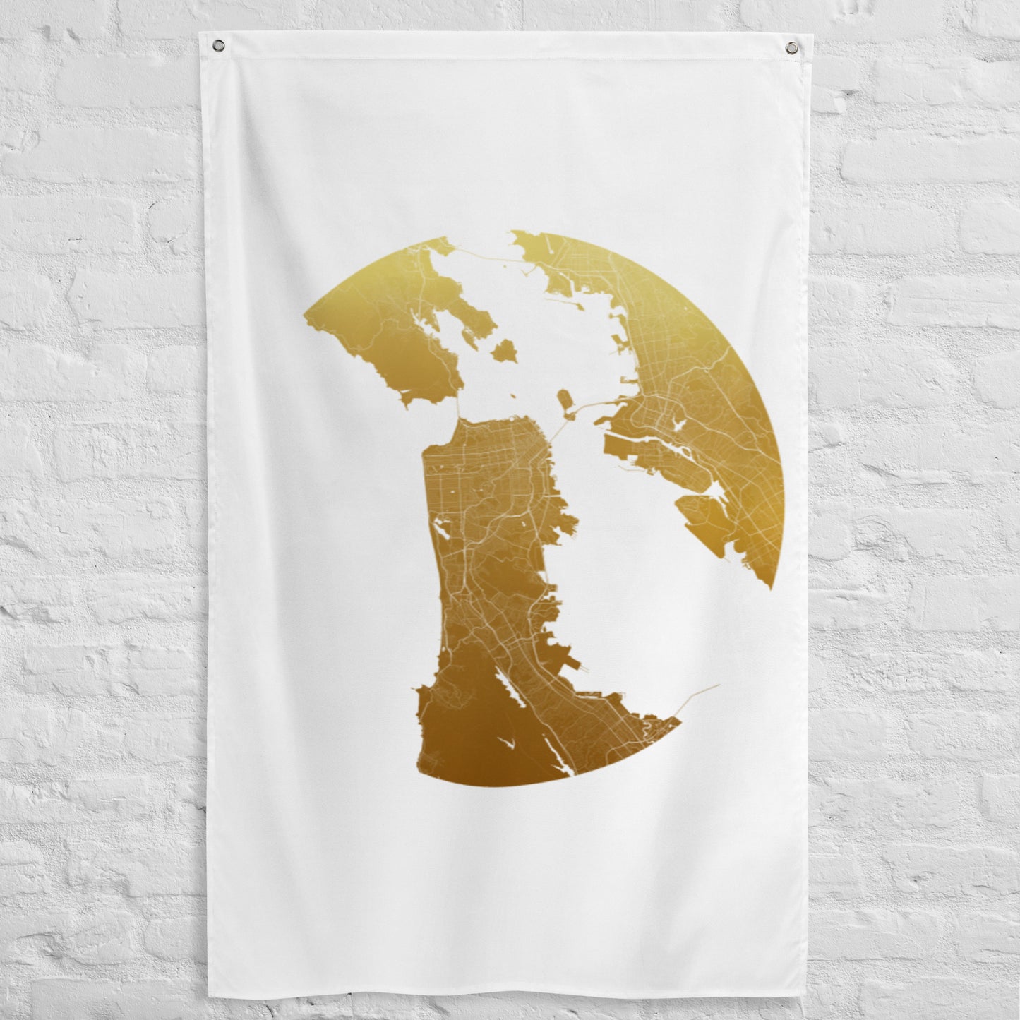 San Francisco Gold on White Flag Map