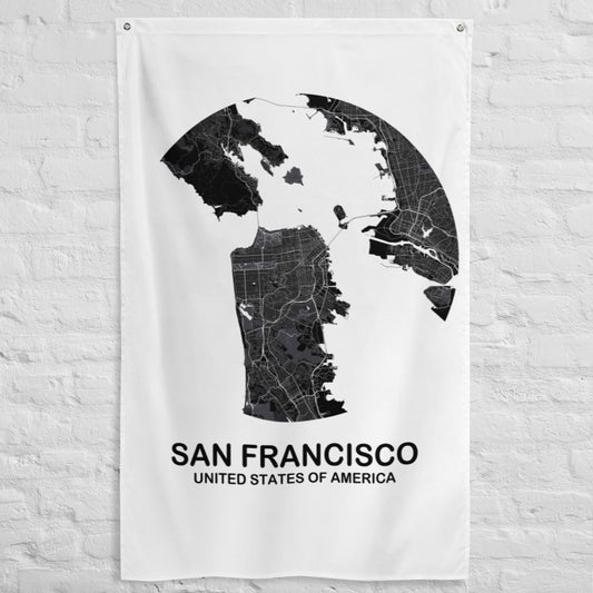 San Francisco Circular Black Flag Map