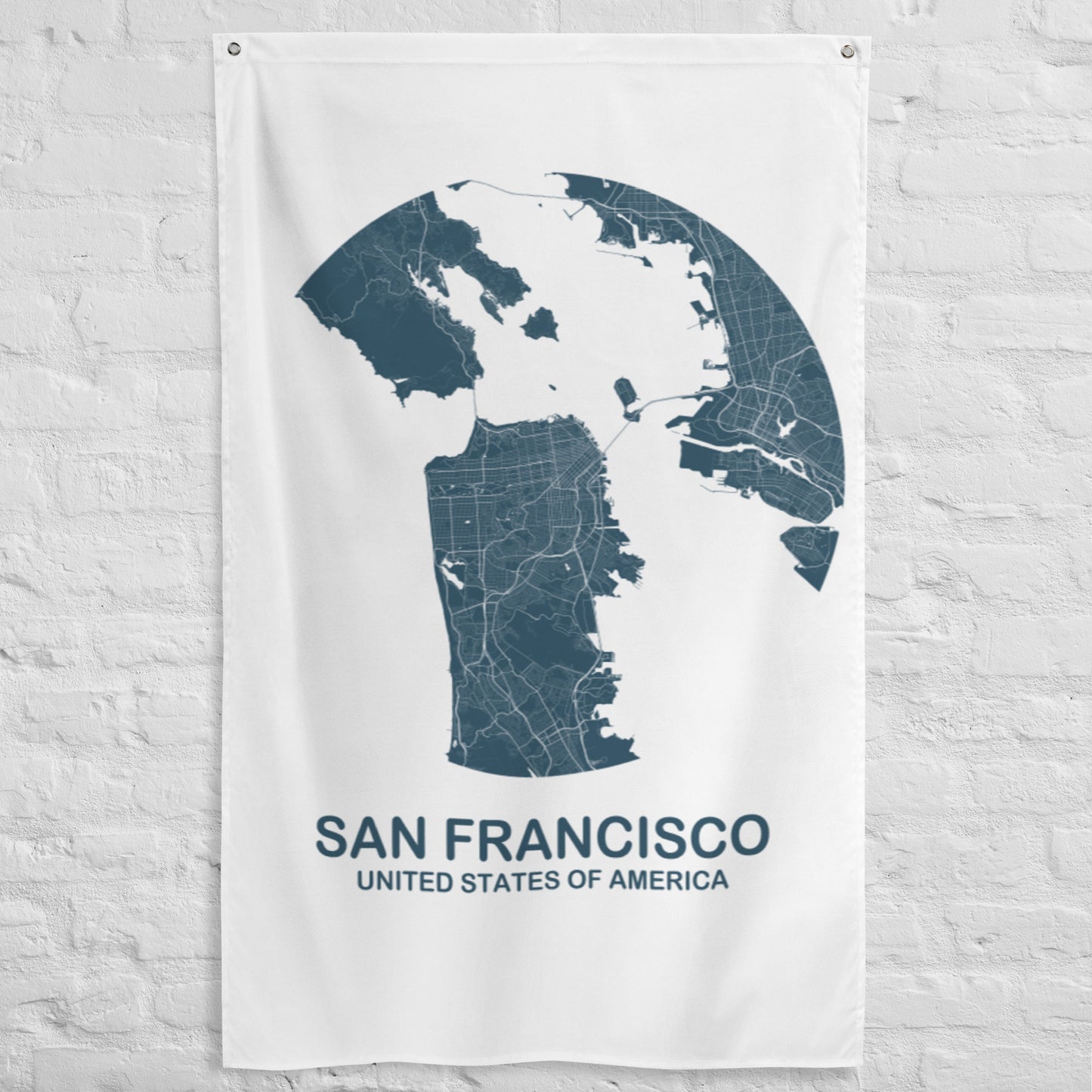 San Francisco Circular Blue Flag Map