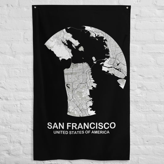 San Francisco Circular White Flag Map