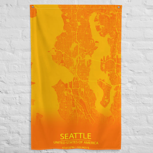 Seattle Orange and Yellow Flag Map