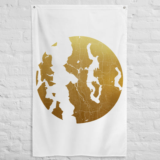 Seattle Gold on White Flag Map