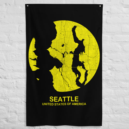 Seattle Circular Yellow Flag Map